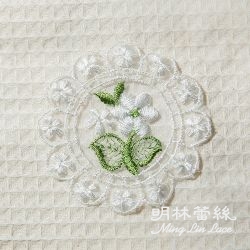 花朵蕾絲-法式浪漫自然花朵滾邊白花花片-長約7.5公分-單朵