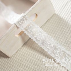 網蕾絲花邊條碼-法式浪漫婚禮白色花朵滾蕾絲花邊-寬約3公分
