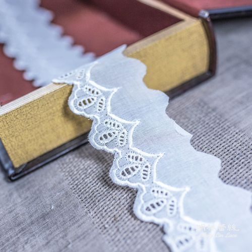 棉布蕾絲-歐式古典簡約縷空圖騰花邊-寬約4.5公分