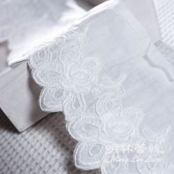 棉布蕾絲-法式浪漫華麗線條花朵花邊-寬約10.5公分