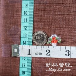 花朵蕾絲-法式浪漫婚禮紅花白籃子花片-長約1.5公分-單朵