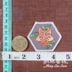 花朵蕾絲-歐式古典六角橘花造型花片-長約6公分-單朵
