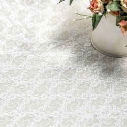 布碼蕾絲-烏利拉雪兒法式浪漫婚禮花朵網格造型花邊-寬約144公分(白／米白)