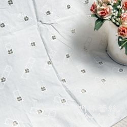 布碼蕾絲-棉布蕾絲歐式古典簡約縷空圖騰花邊-寬約110公分(白／米白)