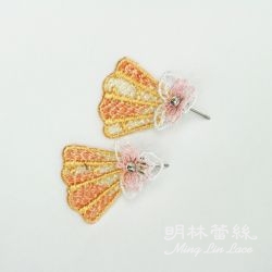 [Minglin Lace-Little Tianma] Rhinestones_Flowers_Earrings MIT Taiwan-made boutique