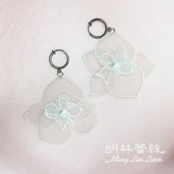 【Minglin Lace-Little Tianma】Pearl_Flower_Earrings MIT Taiwan-made boutique