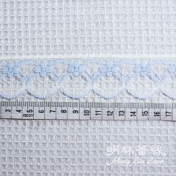 拉雪兒蕾絲-歐式古典簡約藍色縷空圖騰花邊-寬約3.5公分
