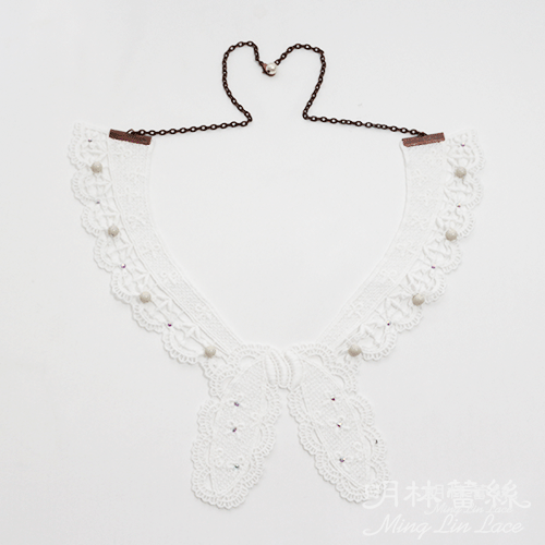【明林蕾絲-小天馬】精緻蕾絲蝴蝶結領片項鍊-MIT台灣製精品-寬23cmx高22cm 【明林蕾絲-小天馬】精緻蕾絲蝴蝶結領片項鍊-MIT台灣製精品-寬23cmx高22cm