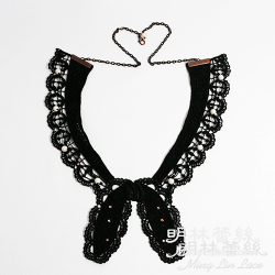 【明林蕾絲-小天馬】精緻蕾絲蝴蝶結領片項鍊-MIT台灣製精品-寬23cmx高22cm 【明林蕾絲-小天馬】精緻蕾絲蝴蝶結領片項鍊-MIT台灣製精品-寬23cmx高22cm