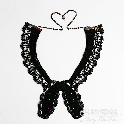 【明林蕾絲-小天馬】精緻蕾絲蝴蝶結領片項鍊-MIT台灣製精品-寬23cmx高22cm 【明林蕾絲-小天馬】精緻蕾絲蝴蝶結領片項鍊-MIT台灣製精品-寬23cmx高22cm