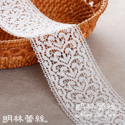 【明林蕾絲-小天馬】歐式浪漫花板-同心滾邊蕾絲條碼-MIT台灣製-寬約9.5cmx長30cm (胚布米)