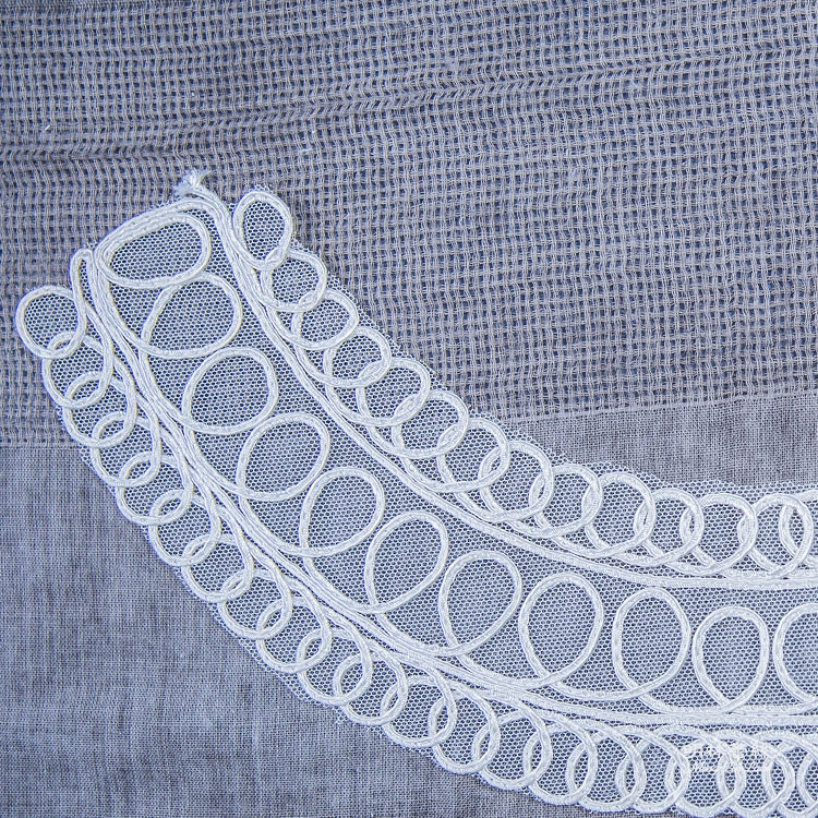 蕾絲胸花領片-法式浪漫簡約繞線圓圈造型胸花領片-內圍33公分-外圍46公分-單片