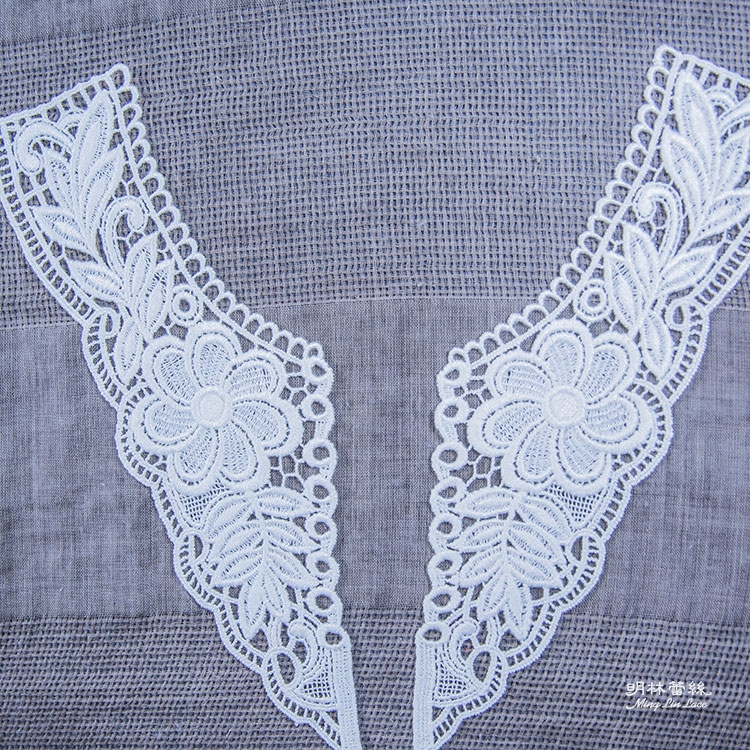 蕾絲胸花領片-法式浪漫自然花朵胸花領片-內圍14.5公分-外圍27公分-一對