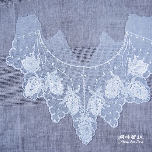蕾絲胸花領片-法式浪漫自然果實胸花領片-內圍32公分-外圍48公分-單片