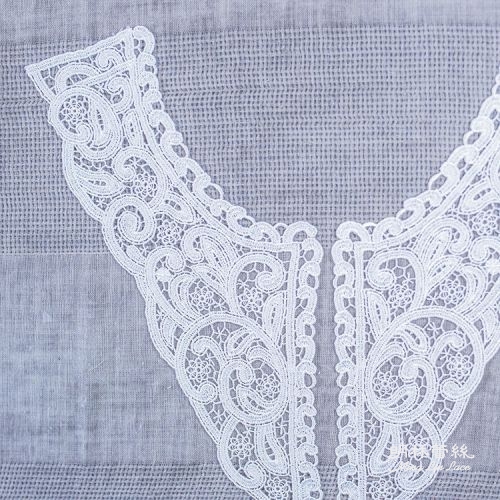 蕾絲胸花領片-歐式古典簡約縷空藤蔓胸花領片-內圍16公分-外圍27.5公分-一對
