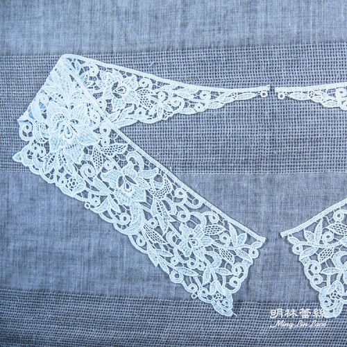 Lace collar piece - European classical simple openwork flower leaf collar piece - inner circumference 44 cm - peripheral 47 cm - pair
