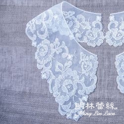 レースの襟の部分 - フランスのロマンチックな結婚式の花の襟の部分 - 内周26.5 cm  - 周辺43 cm  - ペア