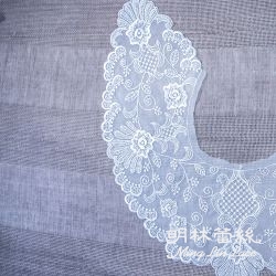蕾絲胸花領片-歐式古典花朵胸花領片-內圍44.5公分-外圍104公分-單片