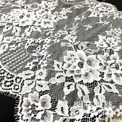 【明林蕾絲-小天馬】網蕾絲布碼-優雅大花款-棉紗材質-MIT台灣製-寬40cm（白色）