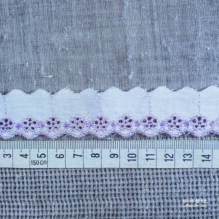 棉布蕾絲-法式浪漫婚禮紫色滾紫花縷空造型花邊-寬約2公分