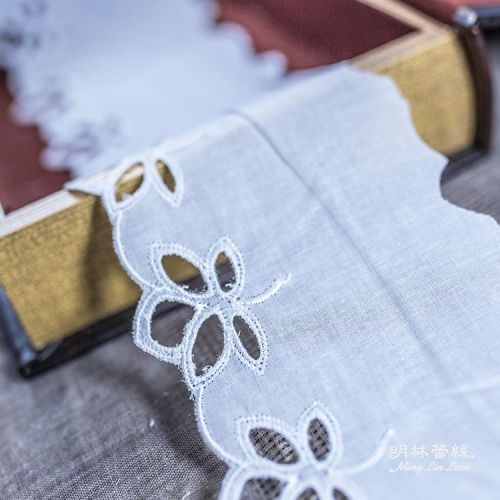 棉布蕾絲-歐式古典簡約縷空葉子花邊-寬約9公分