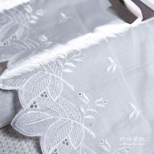 棉布蕾絲-法式浪漫自然滾葉子花邊-寬約18公分