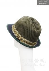 【明林蕾絲-小天馬】R2609蕾絲織帶紳士帽