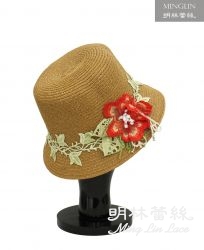 【明林蕾絲-小天馬】R228鳳凰雙花蕾絲帽