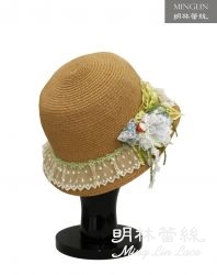 【明林蕾絲-小天馬】R129杏色蕾絲帽